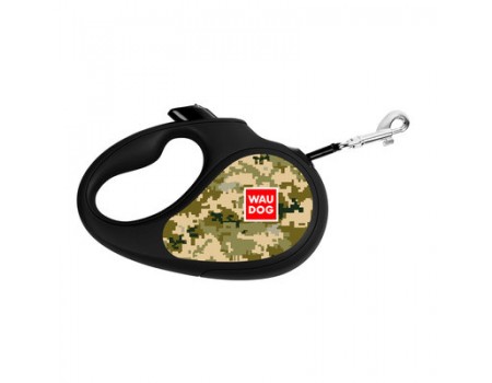 Повідець-рулетка для собак WAUDOG R-leash  "Мілітарі" M до 25 кг 5м світловідбивна стрічка