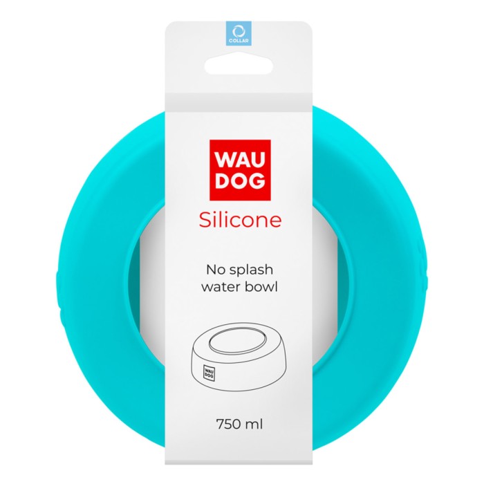 Миска-непроливайка  WAUDOG Silicone, 750 мл, блакитний