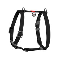 Шлея для собак Н-образный WAUDOG Waterproof с QR-паспортом, пряжка-фастекс, S, Ш 15 мм, А 28-42 см, В 34-51 см, черный