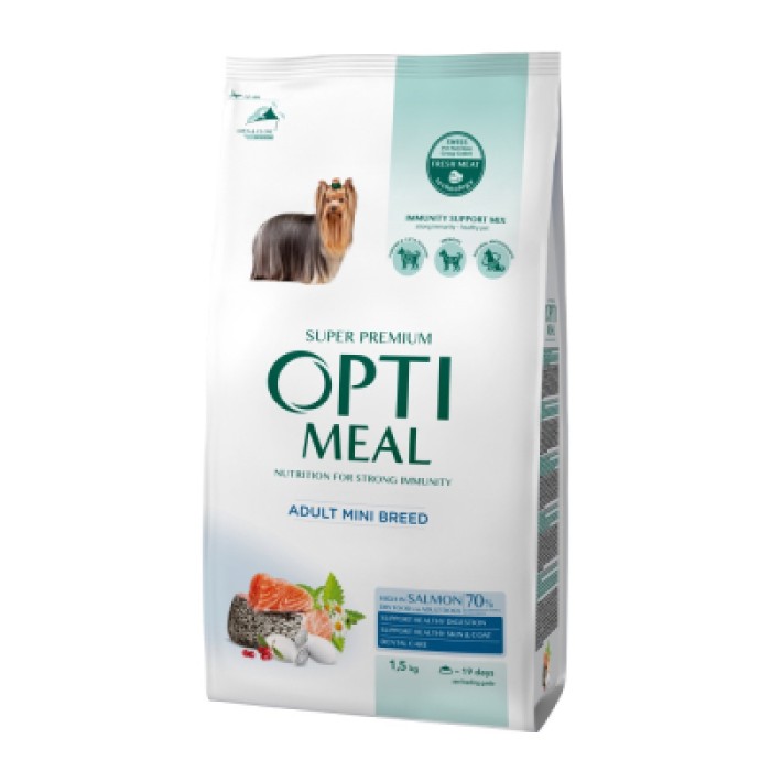 Сухий корм Optimeal, для дорослих собак міні порід, лосось, 1,5 кг