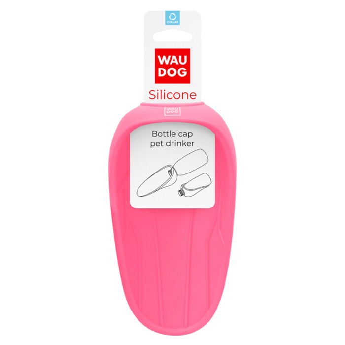 Поїлка-насадка на пляшку WAUDOG Silicone, 165х90 мм, рожевий