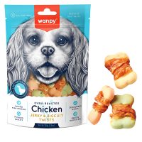 Wanpy Chicken Jerky & Biscuit Twists ВАНПИ БИСКВИТ С ВЯЛЕНОЙ КУРИЦЕЙ печенье для собак 0.1 кг