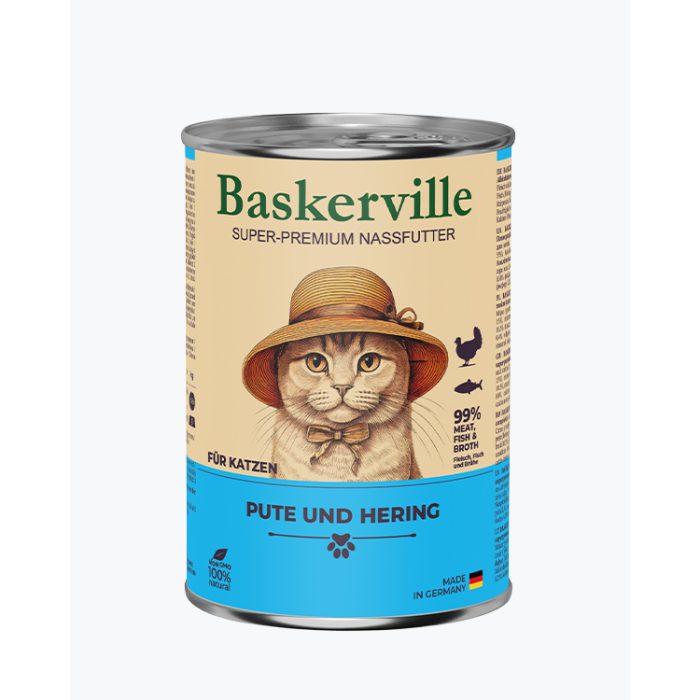 Вологий корм для котів Baskerville Індичка та риба, 200 г