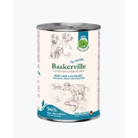 Вологий корм для собак Baskerville Яловичина та лосось з пастернаком, шпинатом та зеленню, 800 г