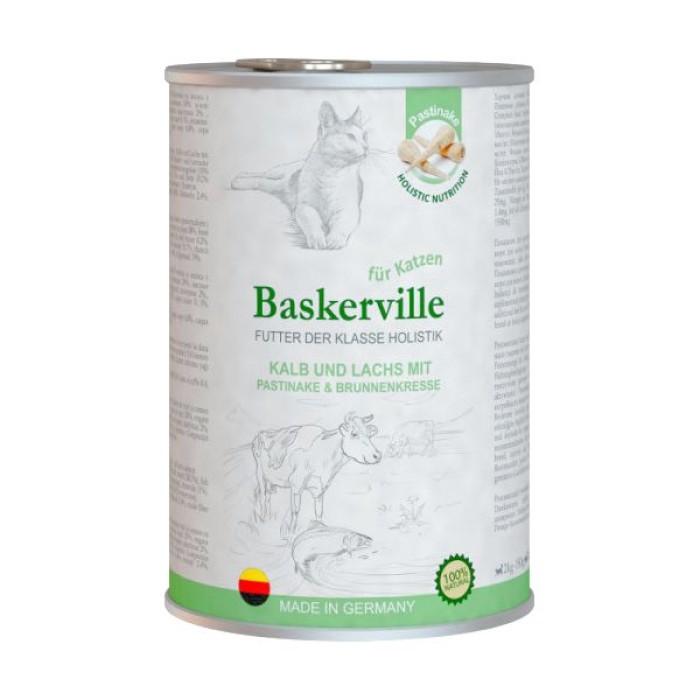 Вологий корм Baskerville Holistic Kalb und Lachs для котів, телятина і лосось, 400 г