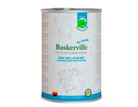 Вологий корм Baskerville Holistic для собак, лосось і яловичина з пастернаком, шпинатом і зеленню, 400 г
