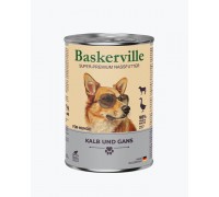 Влажный корм для собак Baskerville Телятина и мясо гуся, 400 г..