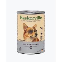 Вологий корм для собак Baskerville Телятина та м’ясо гуски, 400 г