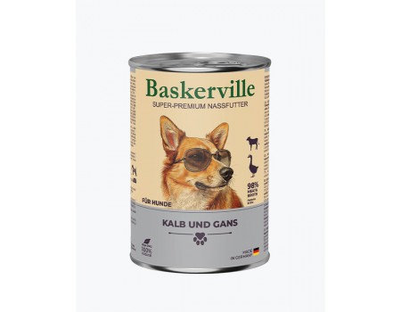 Влажный корм для собак Baskerville Телятина и мясо гуся, 400 г
