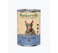 Влажный корм для собак Baskerville Ягненок и петух, 400 г..