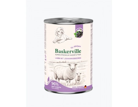 Вологий корм для цуценят Baskerville Ягня та смородина, 800 г