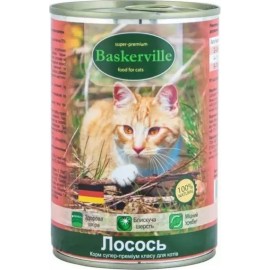 Вологий корм Baskerville для котів, лосось, 400 г..