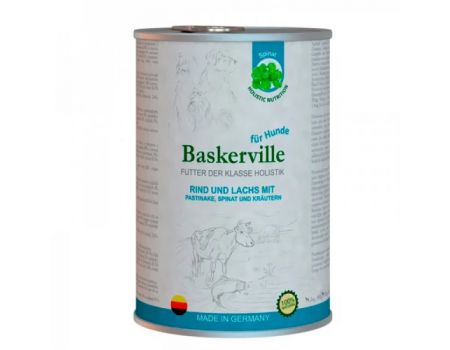 Влажный корм Baskerville Holistic для собак, лосось и говядина с пастернаком, шпинатом и зеленью, 800 г