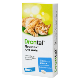 Elanco (Bayer) Дронтал, для лечения гельминтозов у кошек (1 таблетка) ..