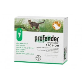 Bayer Profender Spot-On (Профендер) капли для котят и кошек весом от 0..