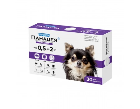 СУПЕРИУМ Панацея, противопаразитарные таблетки для собак, 0,5-2 кг