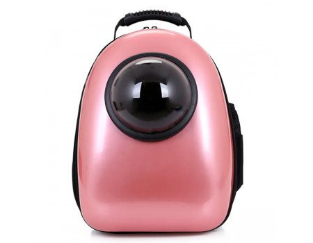 Рюкзак-переноска с иллюминатором 32х42х29 см, пластик, жемчужно-розовый