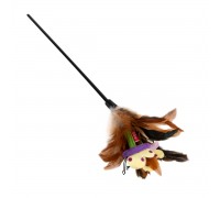 Игрушка для кошек Дразнилка с перьями на стеке GiGwi Teaser, перо, пла..
