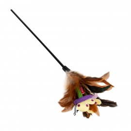 Игрушка для кошек Дразнилка с перьями на стеке GiGwi Teaser, перо, пла..