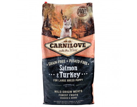 Carnilove Puppy Large Salmon & Turkey з лососем та індичкою для цуценят великих порід 12кг