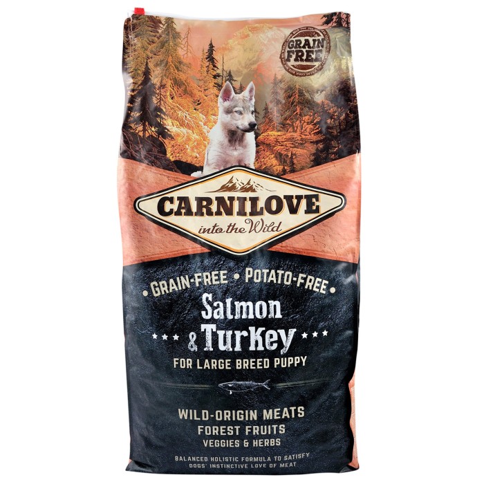 Сухий корм Carnilove Salmon & Turkey, для цуценят великих порід, з лососем та індичкою, 12 кг