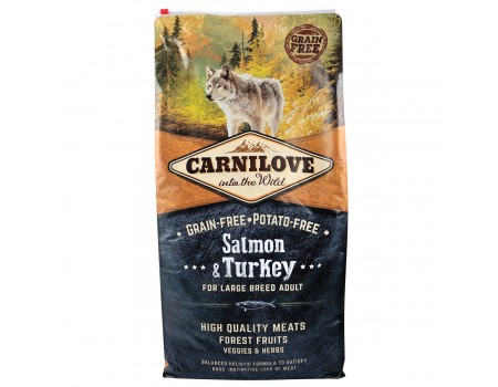 Carnilove Adult Large Salmon & Turkey с лососем и индейкой для взрослых собак крупных пород 12кг