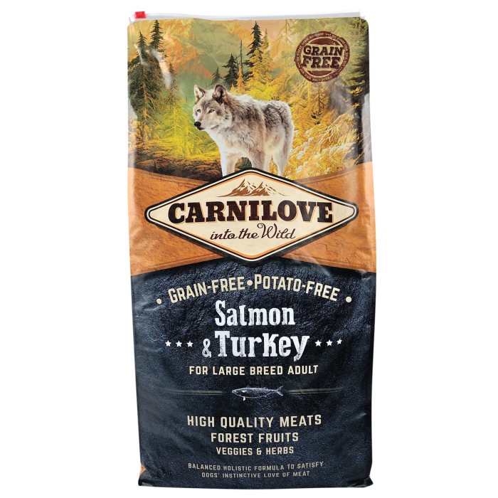 Сухий корм Carnilove Salmon and Turkey, для дорослих собак великих порід, з лососем та індичкою, 12 кг