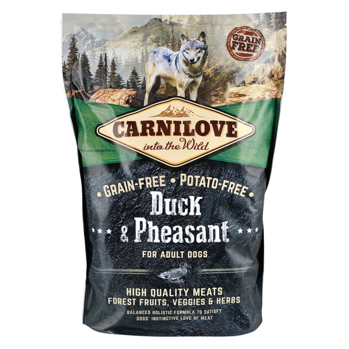 Сухий корм Carnilove Duck and Pheasant, для дорослих собак усіх порід, з качкою та фазаном, 1,5 кг