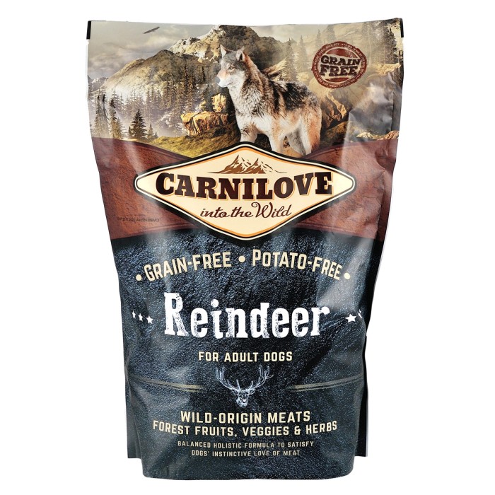 Сухий корм Carnilove Raindeer, для дорослих собак усіх порід, з м'ясом північного оленя, 1,5 кг