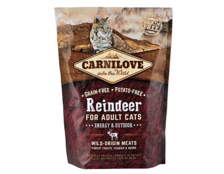 Carnilove Cat Raindeer Energy & Outdoor з м'ясом північного оленя для дорослих активних кішок 400г