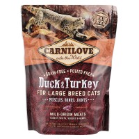 Корм сухой Carnilove Duck & Turkey, для взрослых кошек крупных пород, с уткой и индейкой, 400 г