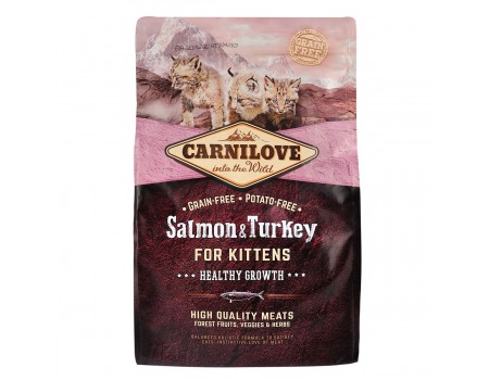Carnilove Cat Salmon & Turkey Kitten с лососем и индейкой для котят 2кг