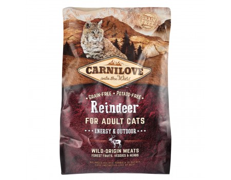 Carnilove Cat Raindeer Energy & Outdoor с мясом северного оленя для взрослых активных кошек 2кг
