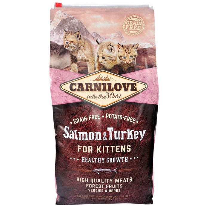 Корм сухой Carnilove Salmon & Turkey, для котят, с лососем и индейкой, 6 кг