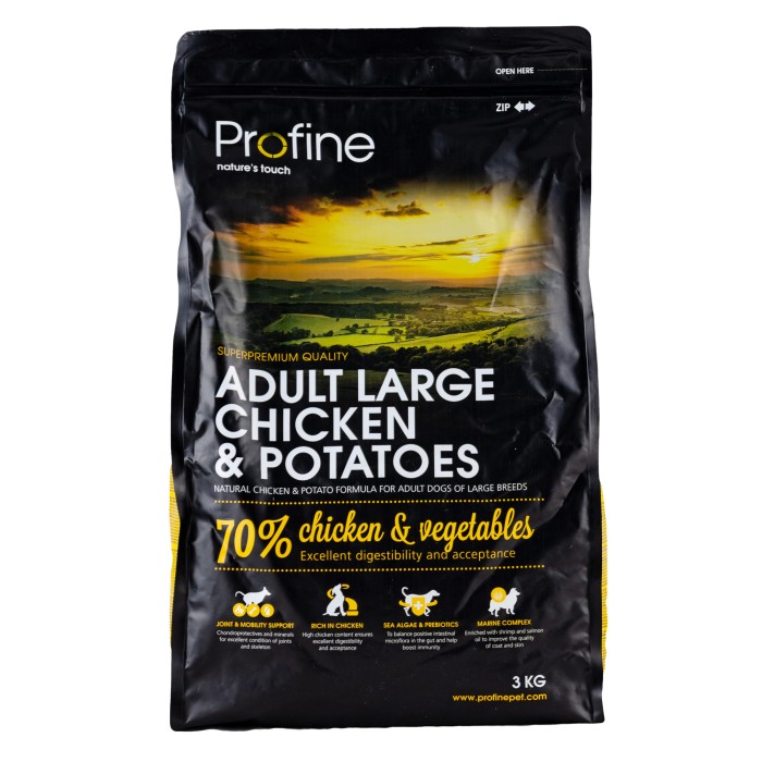 Profine (Профайн) Adult Large Breeds Chicken & Potatoes - сухий корм для собак великих та гігантських порід з куркою та картоплею 3кг