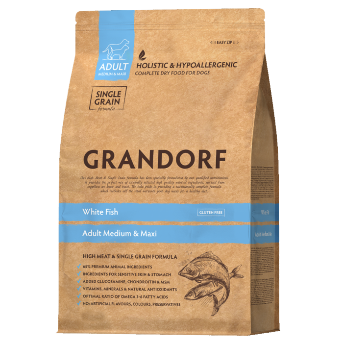 Grandorf White Fish and Rice Adult Medium Maxi - Грандорф Сухий корм для дорослих собак Біла риба та рис 3 КГ