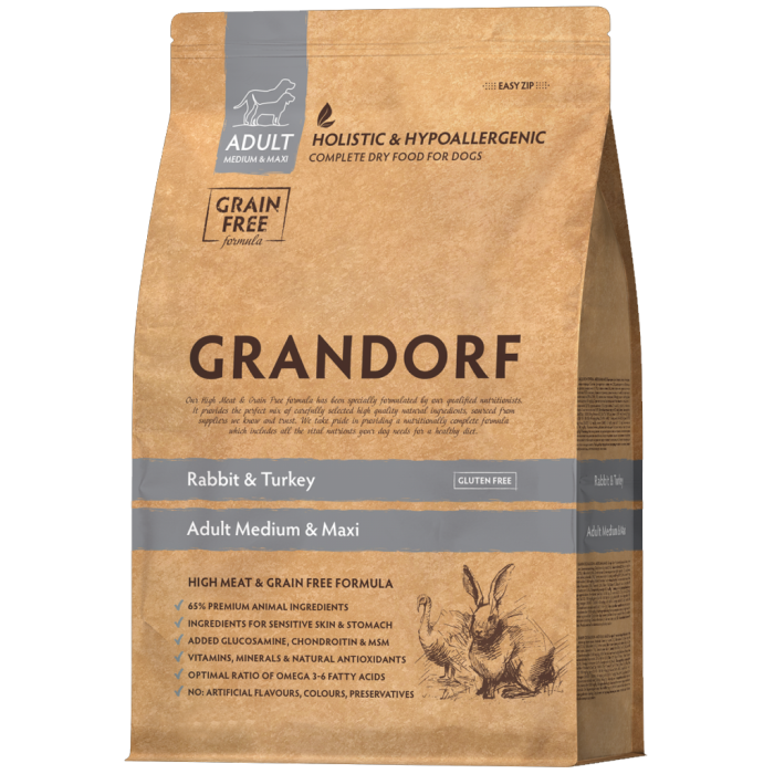 Grandorf Rabbit & Turkey Adult Medium Maxi - Грандорф Сухой корм для собак 10кг