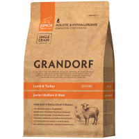 Grandorf DOG LAMB&TURKEY JUNIOR Ягненок с индейкой для щенков средних и крупных пород от 4 мес, 3 кг