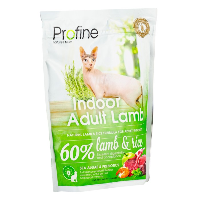 Profine INDOOR корм с натуральным  куриным мясом  и рисом  для кошек, содержащихся в помещении 300г