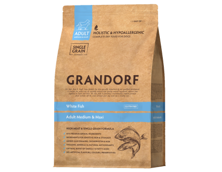 Grandorf White Fish and Rice Adult Medium Maxi - Грандорф Сухой корм для взрослых собак Белая рыба и рис 3 КГ 