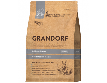 Grandorf Rabbit & Turkey Adult Medium Maxi - Грандорф Сухой корм для собак 10кг