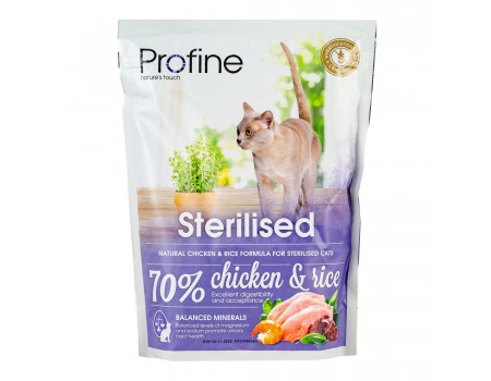 Profine Cat STERILISED корм з натуральним курячим м'ясом та рисом для стерилізованих та кастрованих кішок та котів 300г