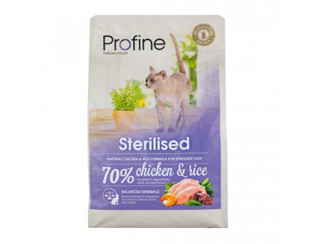 Profine Cat STERILISED корм з натуральним курячим м'ясом та рисом для стерилізованих та кастрованих кішок та котів 2кг