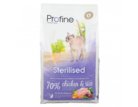 Profine Cat STERILISED корм з натуральним курячим м'ясом та рисом для стерилізованих та кастрованих кішок та котів 10кг