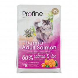 Profine Cat Derma натуральный корм с лососем и рисом для длинношерстых и полудлинношерстых котов и кошек 2кг
