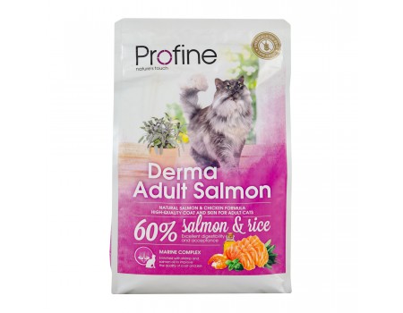 Profine Cat Derma натуральний корм з лососем та рисом для довгошерстих та напівдовгошерстих котів та кішок 2кг