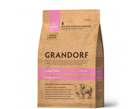 Grandorf Lamb Turkey Puppy - Грандорф Сухой корм с ягнёнком индейкой для щенков с 3х недель 3 КГ