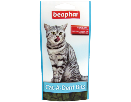 Beaphar Cat-A-Dent Bits Подушечки для чистки зубов кошек, 75 шт
