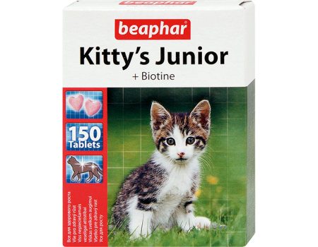 Beaphar Кормова добавка Kitty's Junior із біотином для кошенят 150 таб.