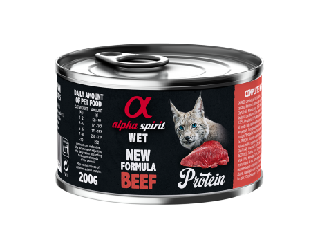 Полнорационный влажный корм Alpha Spirit Beef, для взрослых кошек, говядина, 200 г
